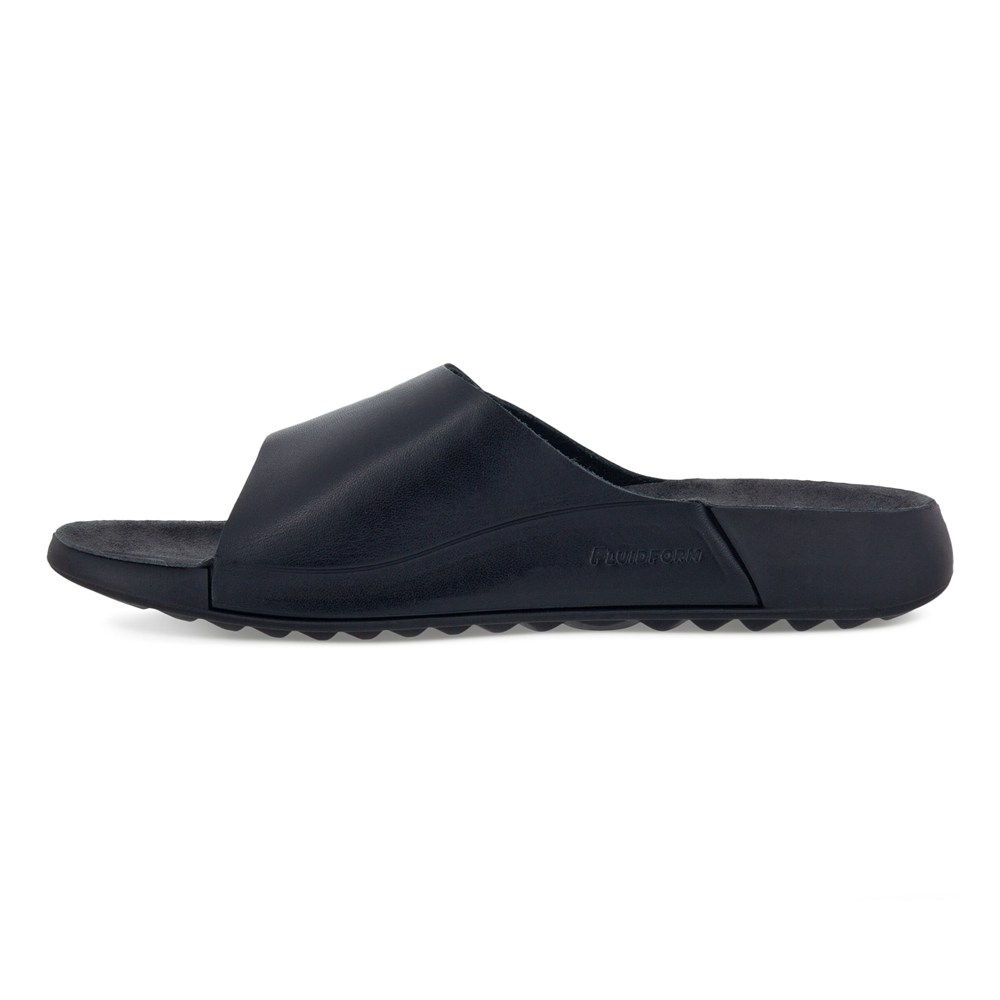 ECCO Womens Slides Black - 2Nd Cozmo Sandal - OYH-076285